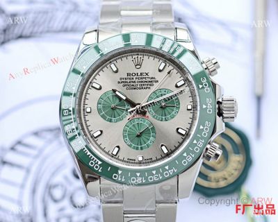 2020 Replica Rolex Daytona Stainless Steel Green Ceramic Watch 43mm